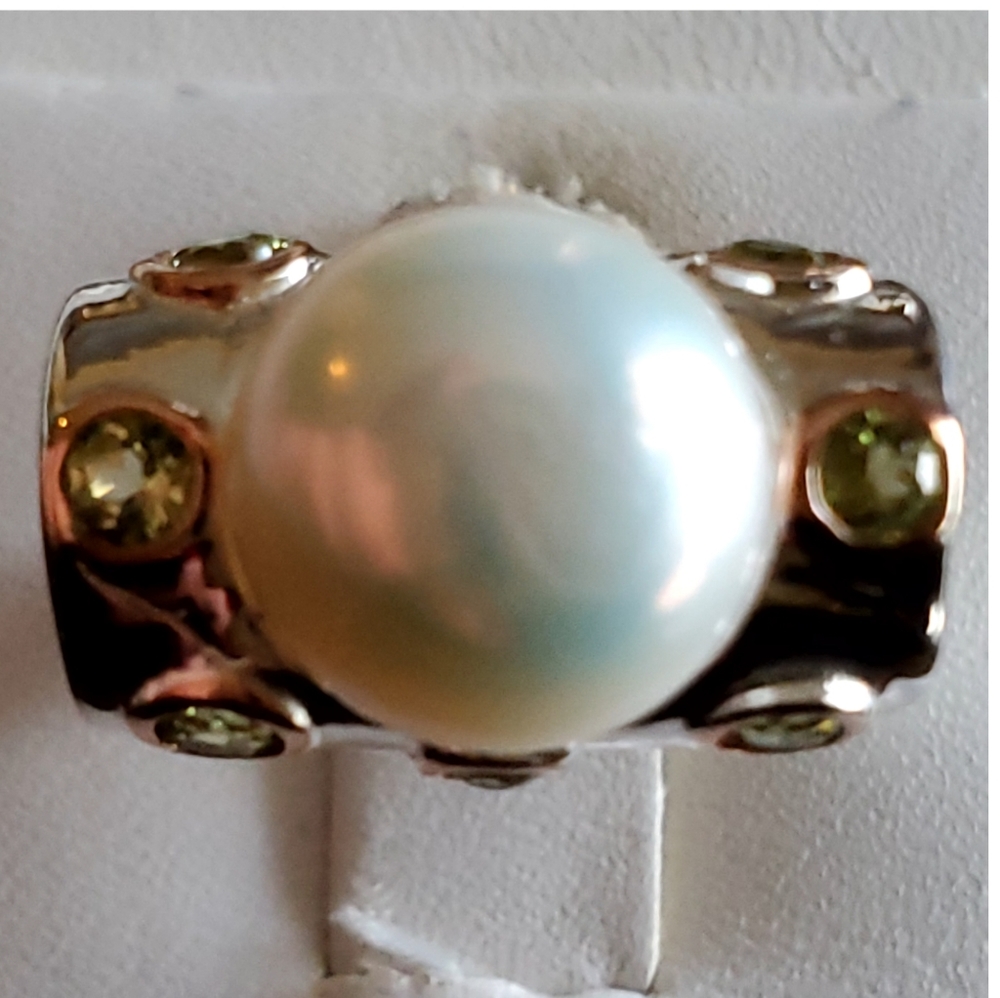 Genuine 11mm Cultured Pearl Ring Size 7 - Picture 1 of 8